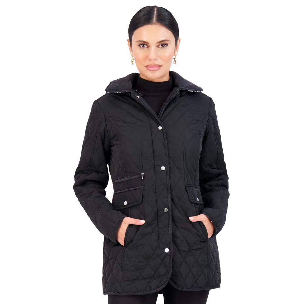 Jones New York Mid-Length Women's Quilted Jacket with Pockets, Size XXL